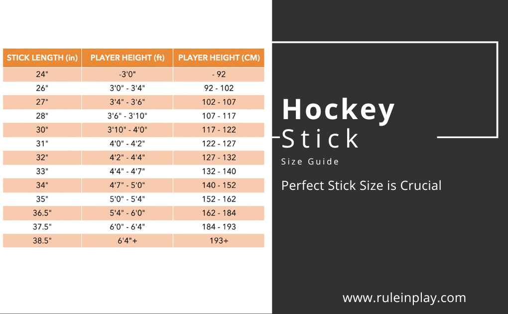 Hockey stick size table